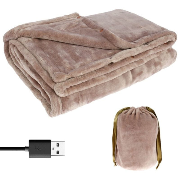 Cordless Motor-Driven Heated Blanket USB Powered Plush Flannel Throw 63x33 Inches Cozy Winter 2025 Gift