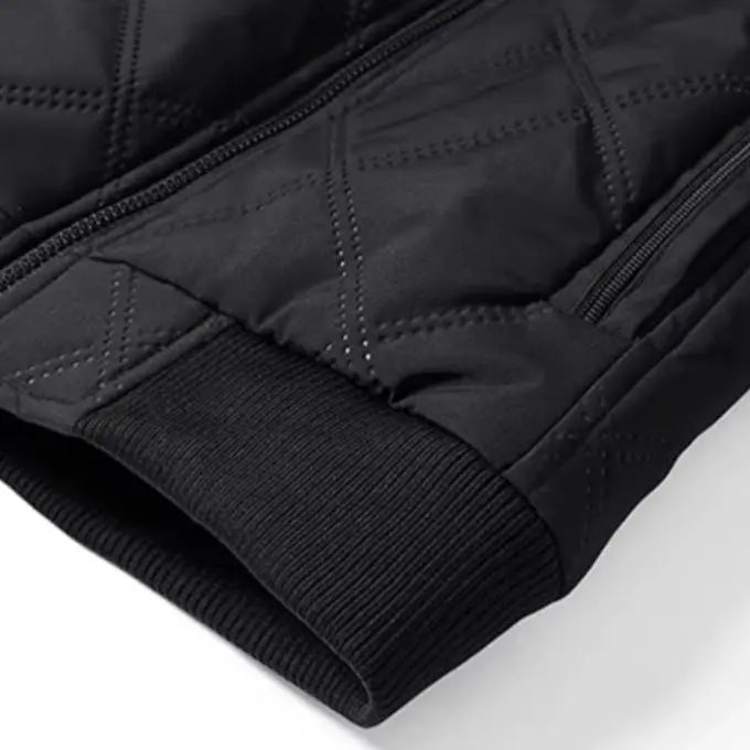 Men’s Windproof Jacket - Quilted Bomber Fleece Lined Hiking
