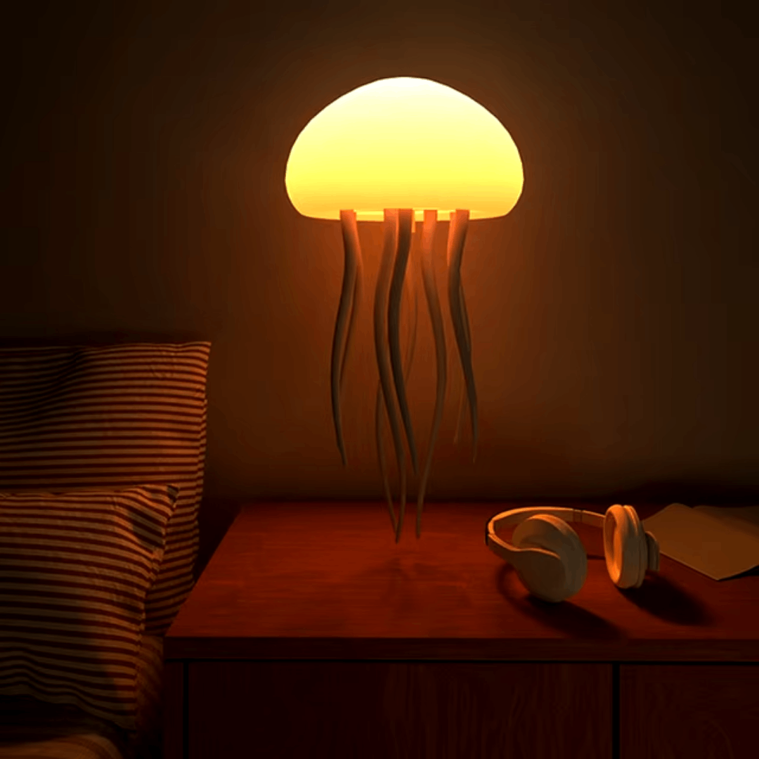Color-Changing RGB Voice-Activated Night Light – LED Jellyfish Lamp
