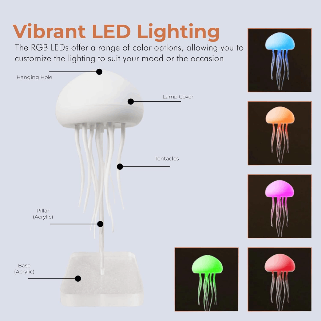 Color-Changing RGB Voice-Activated Night Light – LED Jellyfish Lamp