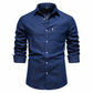 Variant image for Men's Tailored Fit Denim Shirt in Luxurious Cotton, Long Sleeves, Versatile for Casual and Formal Wear-11