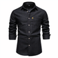 Men's Tailored Fit Denim Shirt in Luxurious Cotton, Long Sleeves, Versatile for Casual and Formal Wear-1