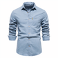 Men's Tailored Fit Denim Shirt in Luxurious Cotton, Long Sleeves, Versatile for Casual and Formal Wear-4