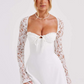Elegant Lace Mini Dress for Women with Cut-Out Bust, Flattering Fit, Perfect for Summer and Cocktail Events-3