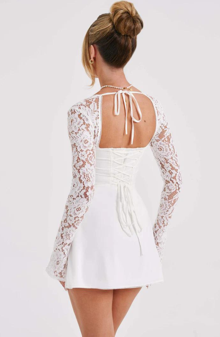 Elegant Lace Mini Dress for Women with Cut-Out Bust, Flattering Fit, Perfect for Summer and Cocktail Events-5