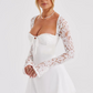 Elegant Lace Mini Dress for Women with Cut-Out Bust, Flattering Fit, Perfect for Summer and Cocktail Events-2