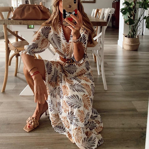 Summer Long Dress for Women, Unique Pattern, Comfortable Fit, Lightweight Fabric for Casual and Formal Summer Events-2