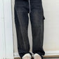 Variant image for Relaxed Fit Blue Denim Straight Leg Jeans with Rhinestone Embellishments for Casual Glamour-13