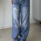 Women's Baggy Low Rise Jeans, Y2K Vintage Denim with Comfortable Fit, Casual Style, Multiple Washes Available-1