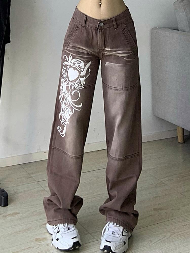Variant image for Women's Baggy Low Rise Jeans, Y2K Vintage Denim with Comfortable Fit, Casual Style, Multiple Washes Available-3