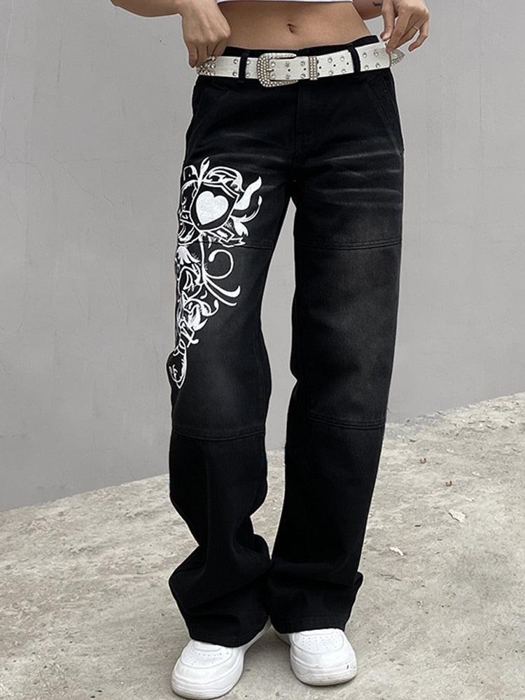 Variant image for Women's Baggy Low Rise Jeans, Y2K Vintage Denim with Comfortable Fit, Casual Style, Multiple Washes Available-2