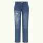 Women's Baggy Low Rise Jeans, Y2K Vintage Denim with Comfortable Fit, Casual Style, Multiple Washes Available-2