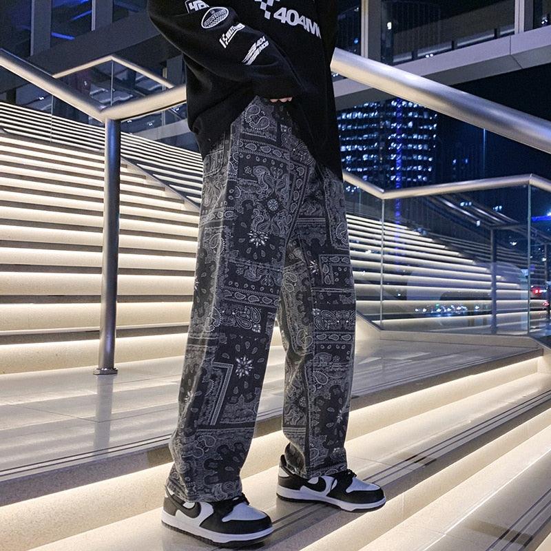 Black Bandana Jeans with Unique Prints for Stylish Urban Wear, Comfortable Fit, High-Quality Denim-6