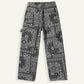 Black Bandana Jeans with Unique Prints for Stylish Urban Wear, Comfortable Fit, High-Quality Denim-1