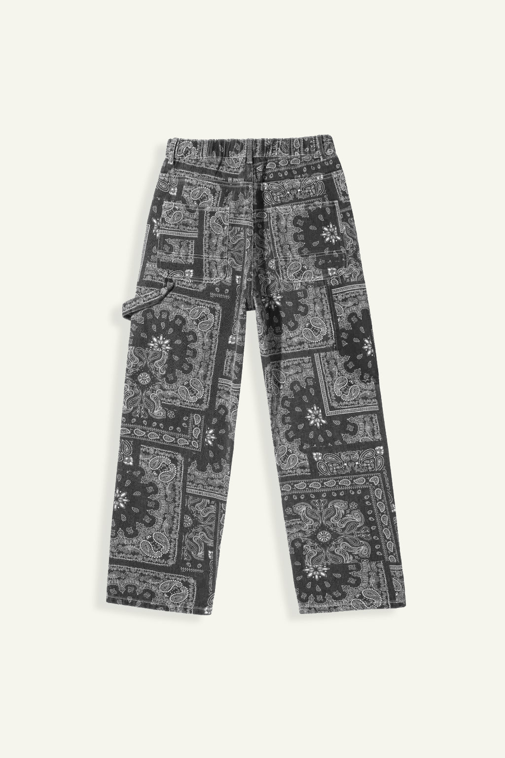 Black Bandana Jeans with Unique Prints for Stylish Urban Wear, Comfortable Fit, High-Quality Denim-1