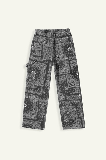 Variant image for Black Bandana Jeans with Unique Prints for Stylish Urban Wear, Comfortable Fit, High-Quality Denim-1