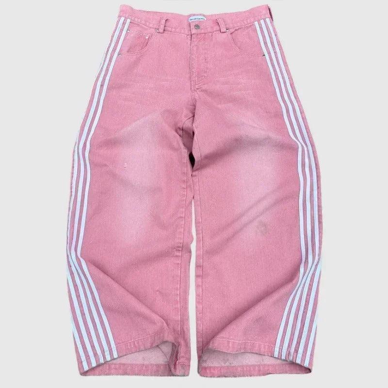 Variant image for Wide Leg Jeans with Embroidered Cross Design, Unisex Y2K Style, Comfortable Baggy Fit, Sizes S to 3XL-16