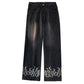 Variant image for Flame Print Jeans for Men and Women, Stylish Denim with Bold Flame Designs, Available in Various Fits and Colors-2