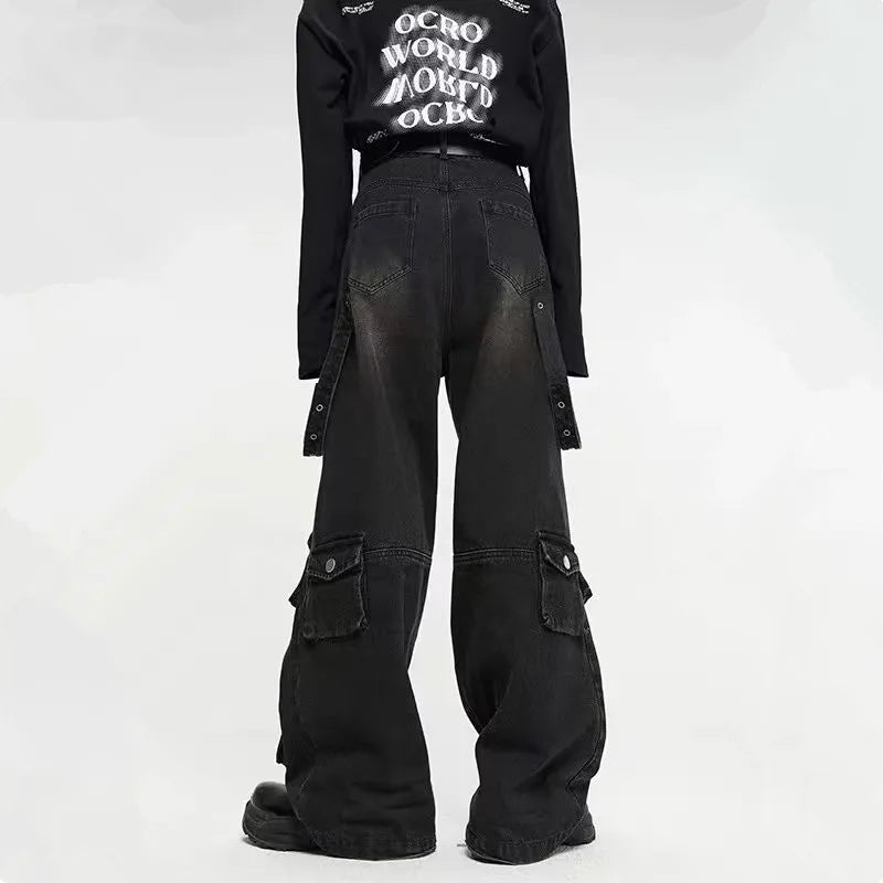Black Denim Jeans with Fitted Cut for Gothic Style and Flattering Fit, Comfortable Casual Wear-4