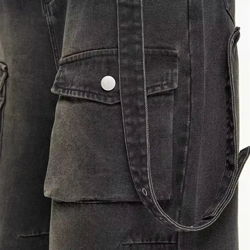 Black Denim Jeans with Fitted Cut for Gothic Style and Flattering Fit, Comfortable Casual Wear-6