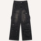 Black Denim Jeans with Fitted Cut for Gothic Style and Flattering Fit, Comfortable Casual Wear-2