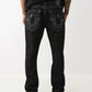 Black Y2K Jeans with White Stitching, Comfortable Fit, Regular Length, Versatile Style, 100% Cotton-4