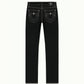 Black Y2K Jeans with White Stitching, Comfortable Fit, Regular Length, Versatile Style, 100% Cotton-1