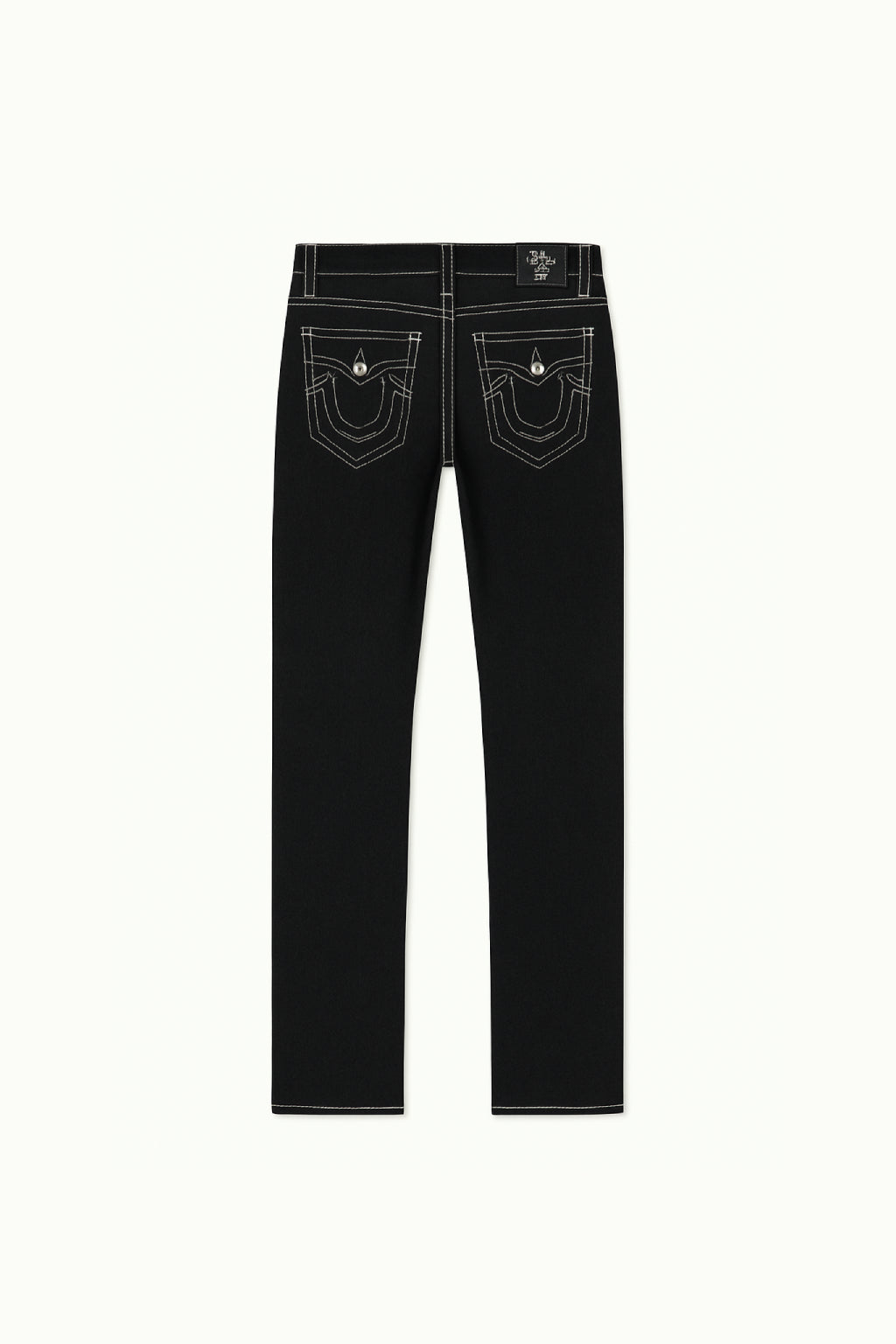 Variant image for Black Y2K Jeans with White Stitching, Comfortable Fit, Regular Length, Versatile Style, 100% Cotton-1