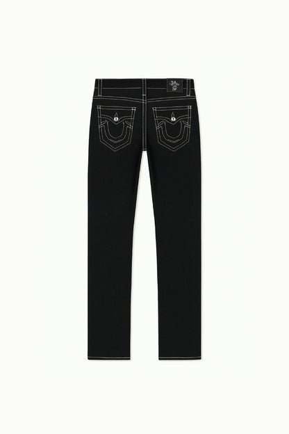 Variant image for Black Y2K Jeans with White Stitching, Comfortable Fit, Regular Length, Versatile Style, 100% Cotton-1