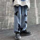 Butterfly Embroidered Wide Leg Jeans, Mid-Rise Stretch Denim, Comfortable Casual Fit with Eye-Catching Designs-5