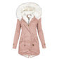 Women’s Warm Parka - Mid Thigh Tailored, Faux Fur, Winter