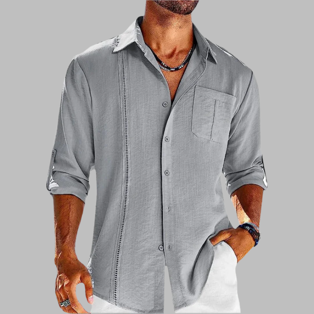 Variant image for Smart-Casual Men's Shirt in Breathable Cotton, Lightweight Fabric, Casual Cut, Versatile for Office and Outings-2