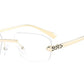 Leichte Damen Sonnenbrille – rahmenloses polygonales Design, Kunststoff, für den Sommer 12