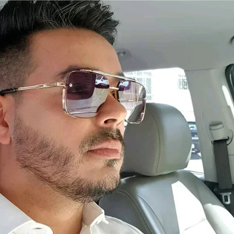 Leichte Herren Sonnenbrille – quadratischer Pilotenstil, UV400 Schutz, für den Alltag 1