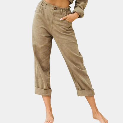 Leichte und bequeme Damenhose – lässiger Schnitt, atmungsaktive Baumwollmischung, für den Alltag 0