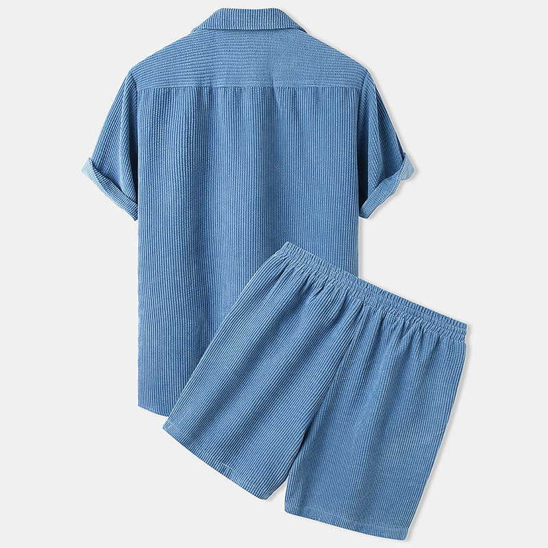 Leichtes & atmungsaktives Herren Sommer Set – lässiger Cord-Stil, Cordsamt, für Freizeitaktivitäten 3