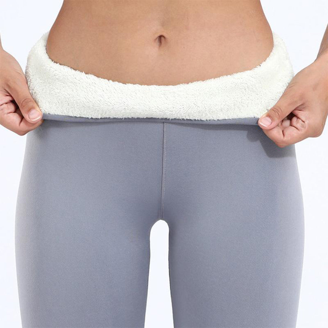 Women's Fleece Lined Leggings, Thermal Soft and Breathable Winter Leggings in Black, Gray, Navy - Comfortable Fit for Layering-2
