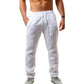 Lightweight men's linen trousers – breathable design, natural fabric, for summer outings 6