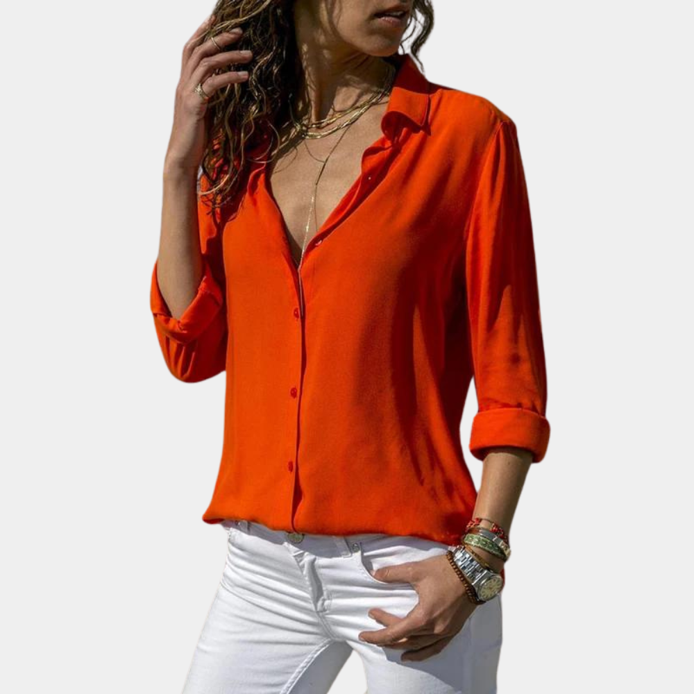 Lightweight women’s blouse – breathable cotton, for casual and formal occasions 0