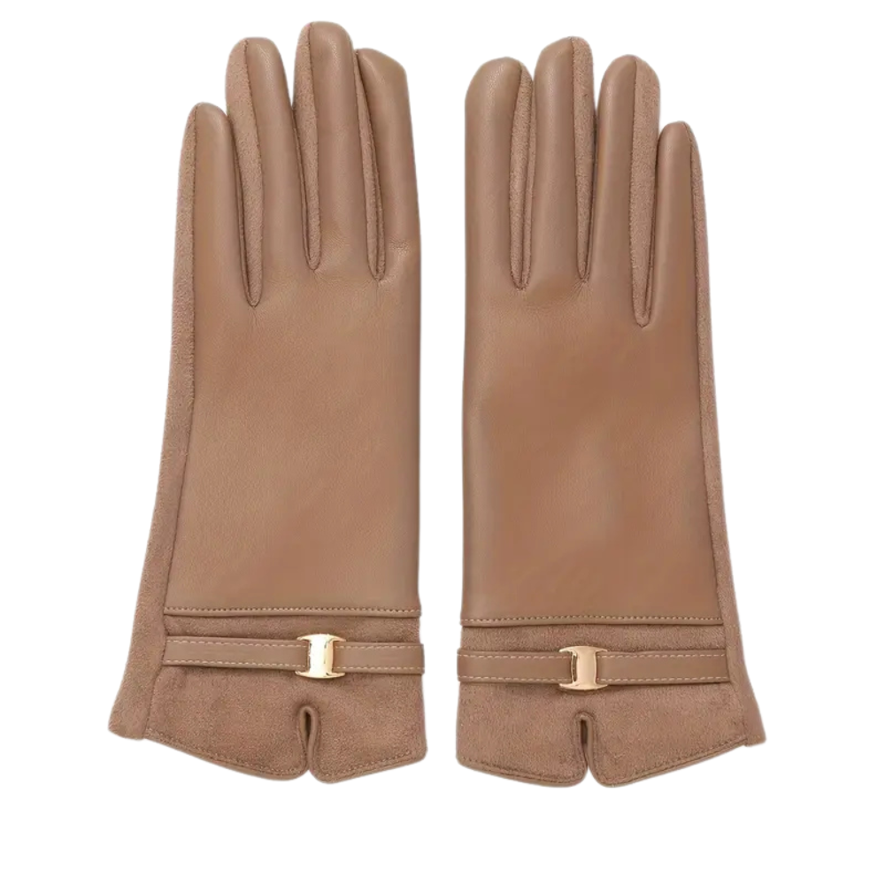Water-Resistant Women’s Gloves - Slim Faux Leather, Lined