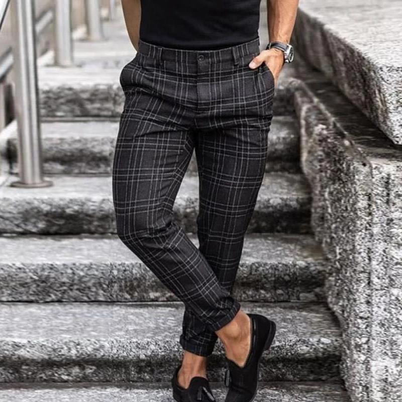 Variant image for Stylish Checkered Mens Chino Pants, Lightweight Cotton, Comfortable Fit for Casual and Semi-Formal Wear-4