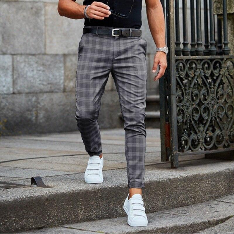 Stylish Checkered Mens Chino Pants, Lightweight Cotton, Comfortable Fit for Casual and Semi-Formal Wear-4