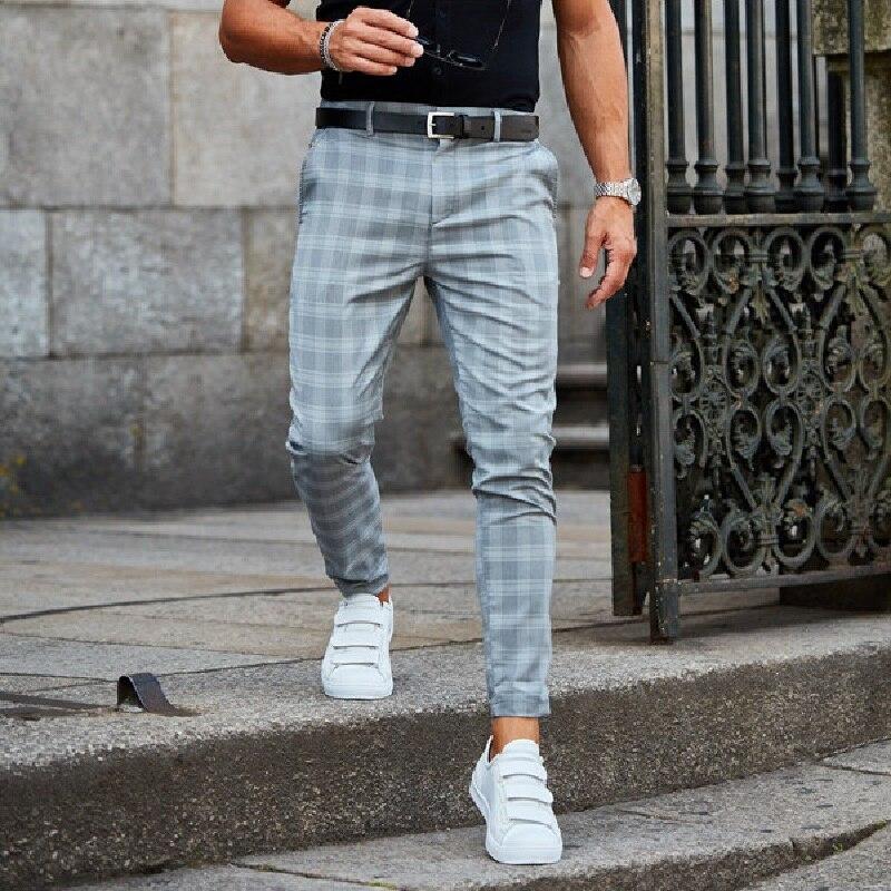 Stylish Checkered Mens Chino Pants, Lightweight Cotton, Comfortable Fit for Casual and Semi-Formal Wear-3