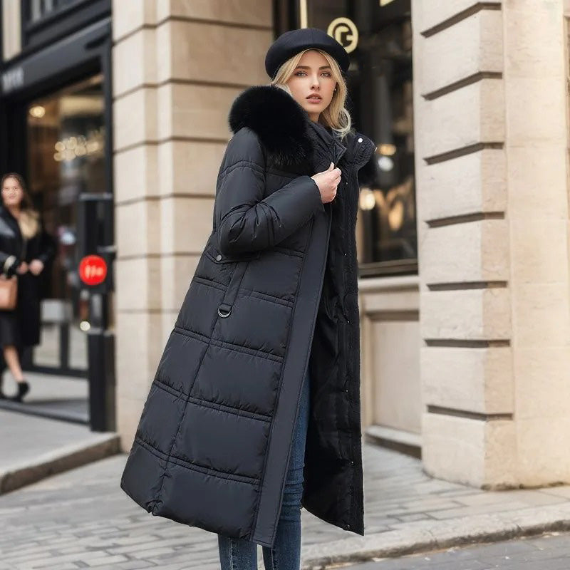 Women’s Insulating Puffer Coat - Quilted, Fur Trimmed