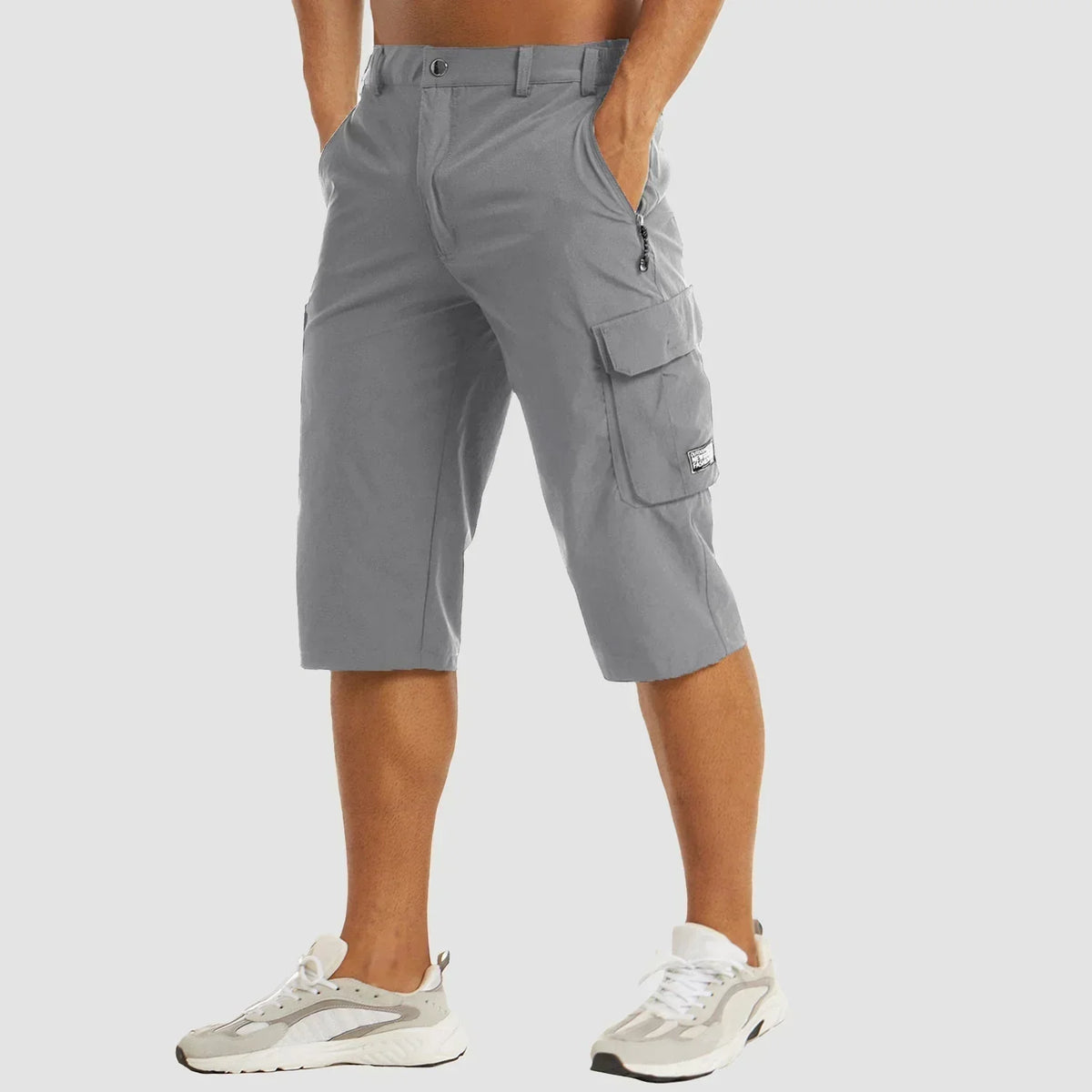 Fast-Drying Men's Cargo Shorts with Multiple Pockets for Versatile Outdoor Use in Khaki, Gray, Black, Green, and Blue-2