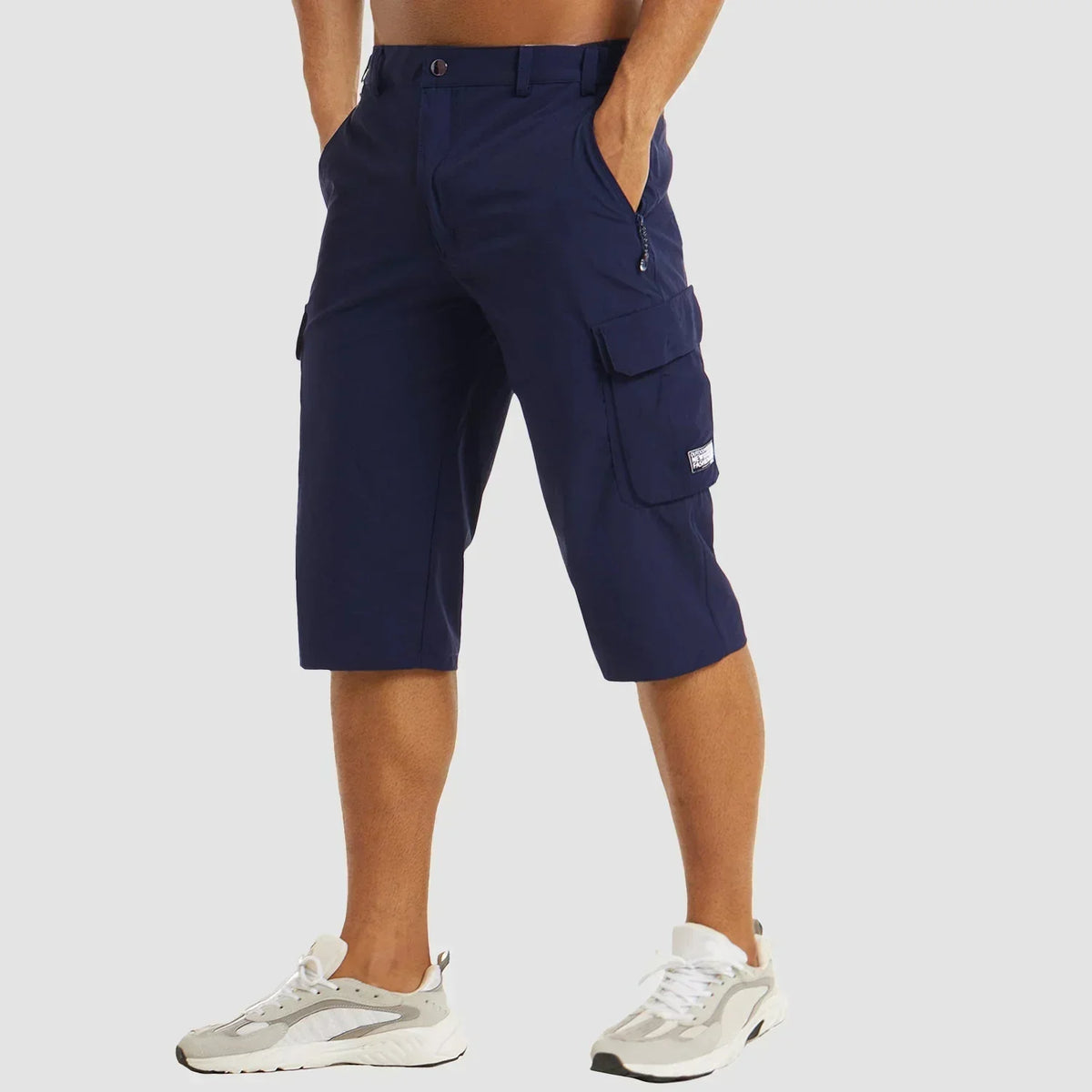 Variant image for Fast-Drying Men's Cargo Shorts with Multiple Pockets for Versatile Outdoor Use in Khaki, Gray, Black, Green, and Blue-36