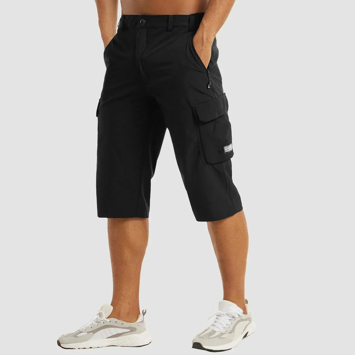 Fast-Drying Men's Cargo Shorts with Multiple Pockets for Versatile Outdoor Use in Khaki, Gray, Black, Green, and Blue-4