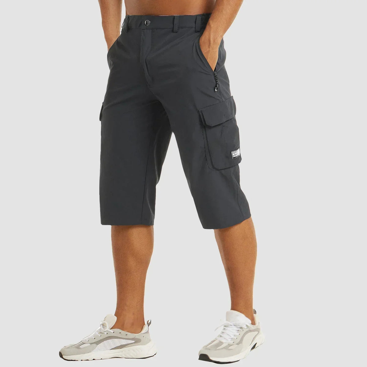 Fast-Drying Men's Cargo Shorts with Multiple Pockets for Versatile Outdoor Use in Khaki, Gray, Black, Green, and Blue-3