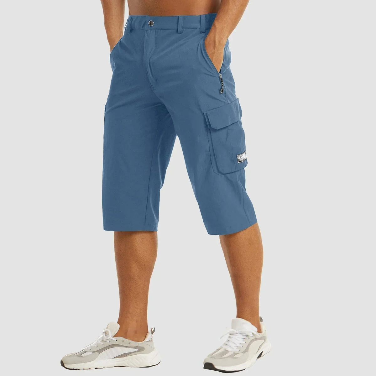 Variant image for Fast-Drying Men's Cargo Shorts with Multiple Pockets for Versatile Outdoor Use in Khaki, Gray, Black, Green, and Blue-31