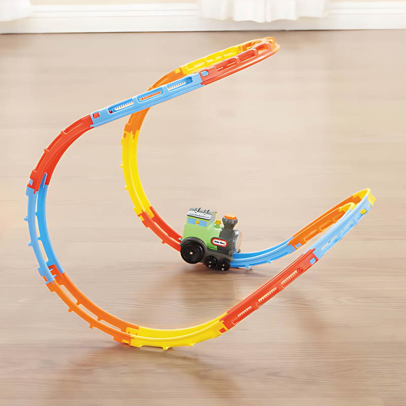 Rail Rolling Train Car DIY Splicing Track - Electronic Toy with Lights and Sounds
